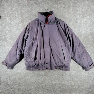 VTG Bullock & Jones Ski Jacket Mens L Gray Aviator Flight Cloth Lined Hooded‎